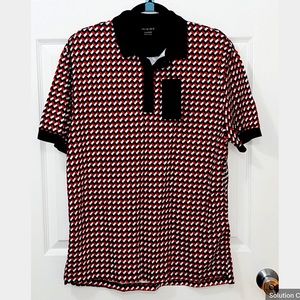 New Inimigo Navy Blue Red Knit polo Men’s shirt size X-Large